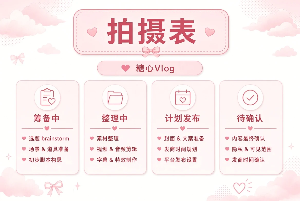 糖心Vlog拍摄计划